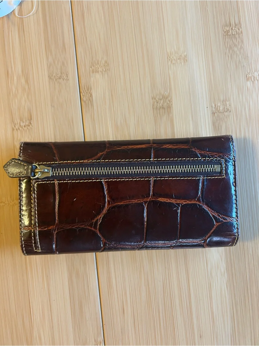 Vintage Leather Croc Embossed Dooney & Burke Wallet